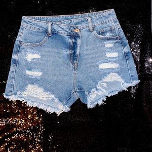 New High Rise Denim Short